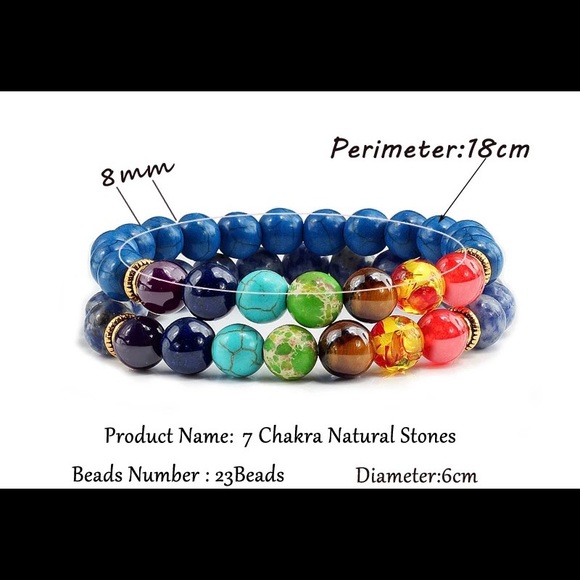 Two 7 Chakra Buddha Energy Bracelets Lapis Lazuli stone With healing pro… - Picture 2 of 5